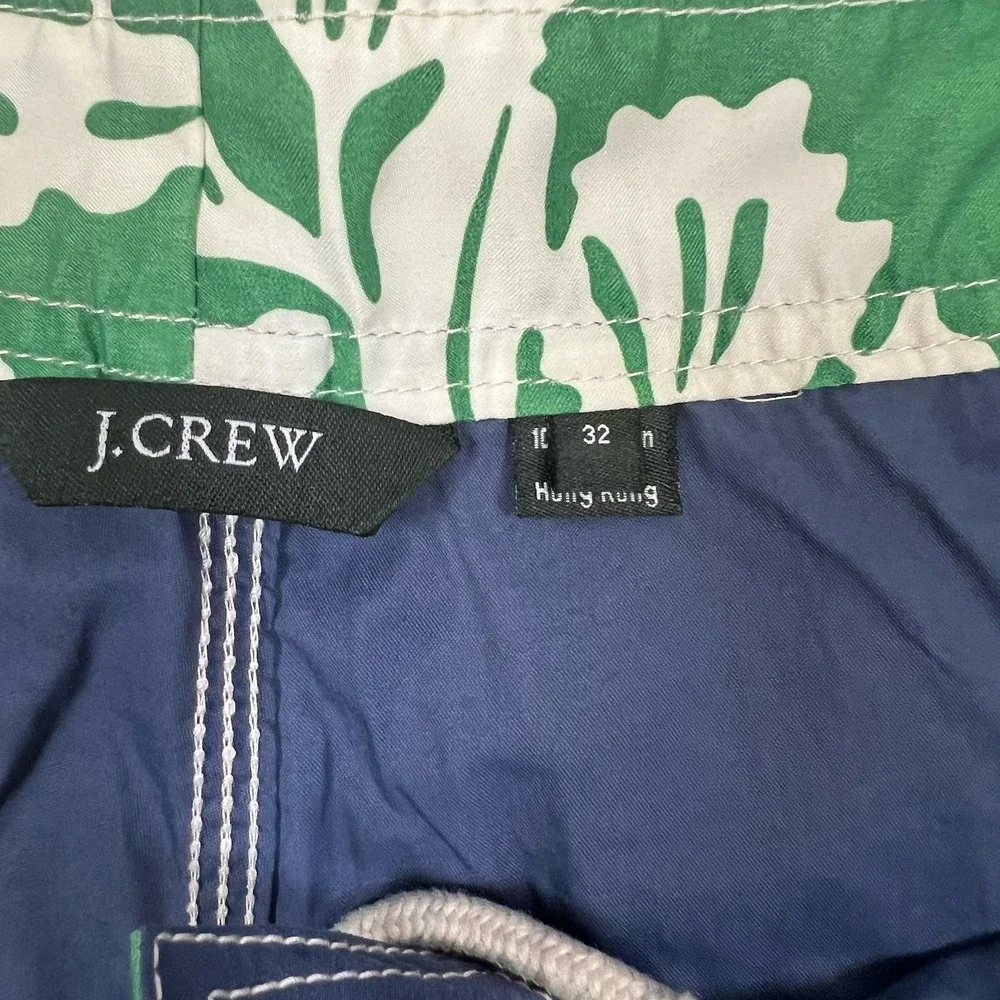 J. Crew Original Swimtrunks Men's Sz 32 Blue‎ Board Swim Trunks Cargo Pockets